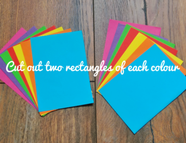 Cut out two rectangles of each colour